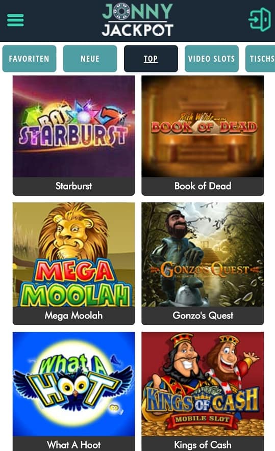 jonny jackpot spielangebot