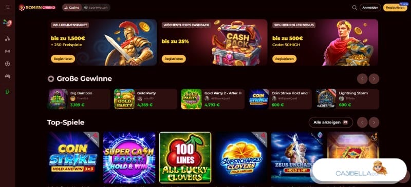 Roman Casino Deutschland mit Bonus ohne Einzahlng
